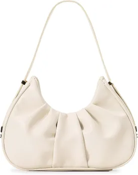 Herald Ruched Shoulder Bag Cloud Design Hobo Clutch Purse for Women Small Mini Cute Tote Handbag with Adjustable Strap