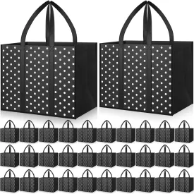 Hillban 30 Pack Reusable Grocery Bags Bulk Large Shopping Bags Washable Foldable Heavy Duty Totes Storage Bags with handles