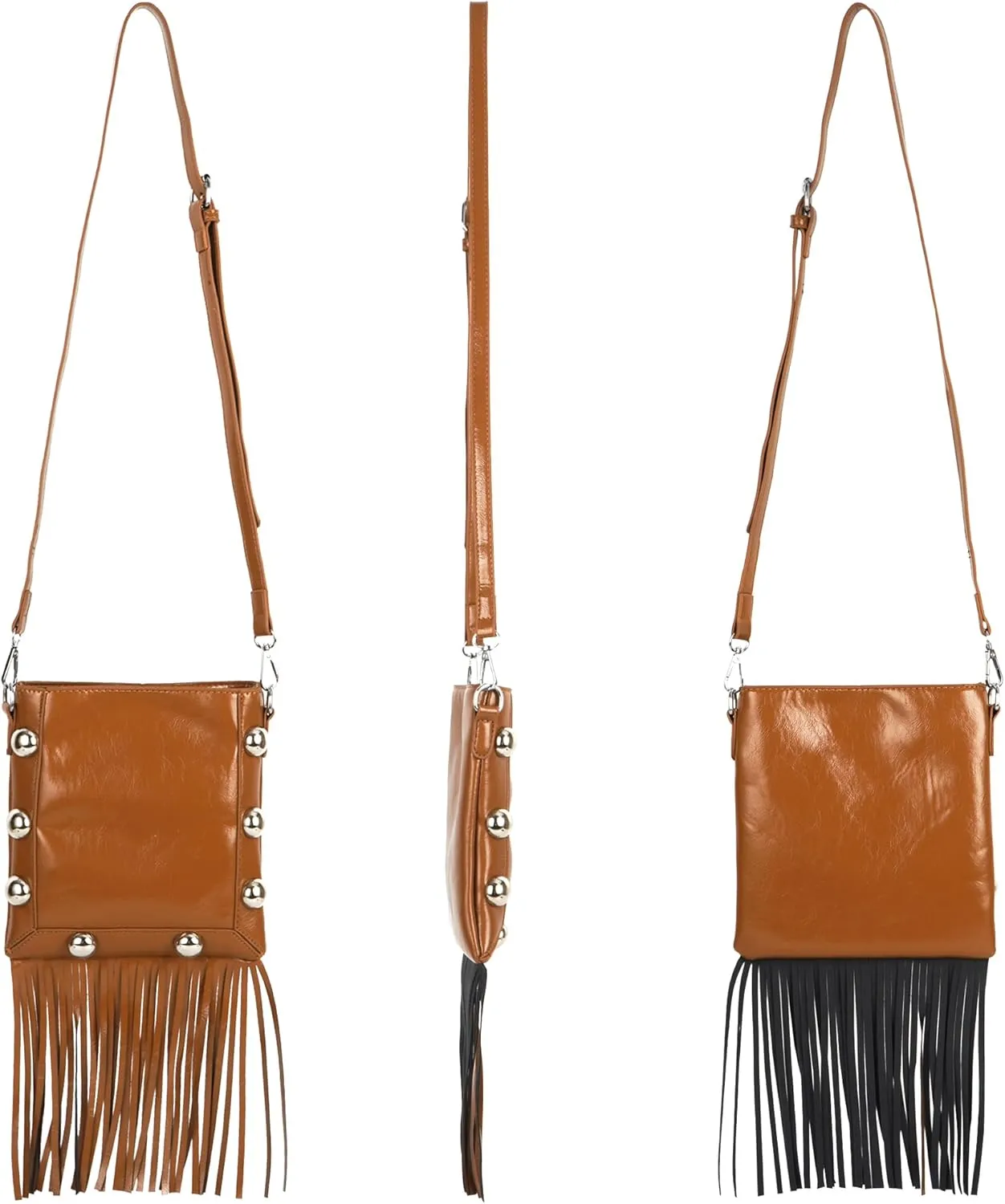 Hoce Womens Leather Fringe Messenger Bag Large Hobo Crossbody Tassel Shoulder Bags, Gift for Mom Wife Girlfriend