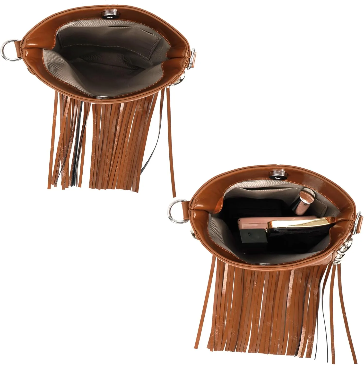 Hoce Womens Leather Fringe Messenger Bag Large Hobo Crossbody Tassel Shoulder Bags, Gift for Mom Wife Girlfriend