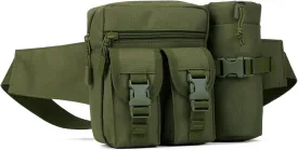 Huntvp Tactical Waist Pack Pouch With Water Bottle Pocket Holder Waterproof Molle Fanny Hip Belt Bag