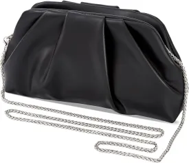 Huralona Dressy Pleated Vegan Leather Clutch Purse Bag for Women Super Chic Soft PU Evening Purse Handbag