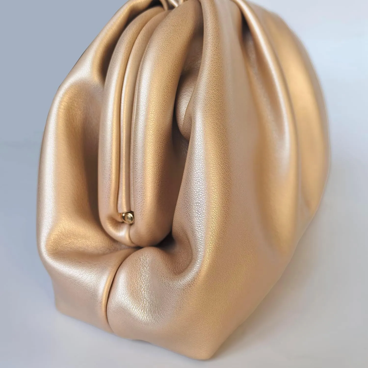 Huralona Dressy Pleated Vegan Leather Clutch Purse Bag for Women Super Chic Soft PU Evening Purse Handbag