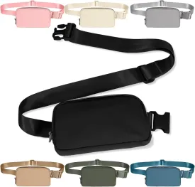 INTINI Everywhere Belt Bag  Small, Slim, and Stylish Mini Crossbody Fanny Pack for Women 50 Inch Waist (S - Black)