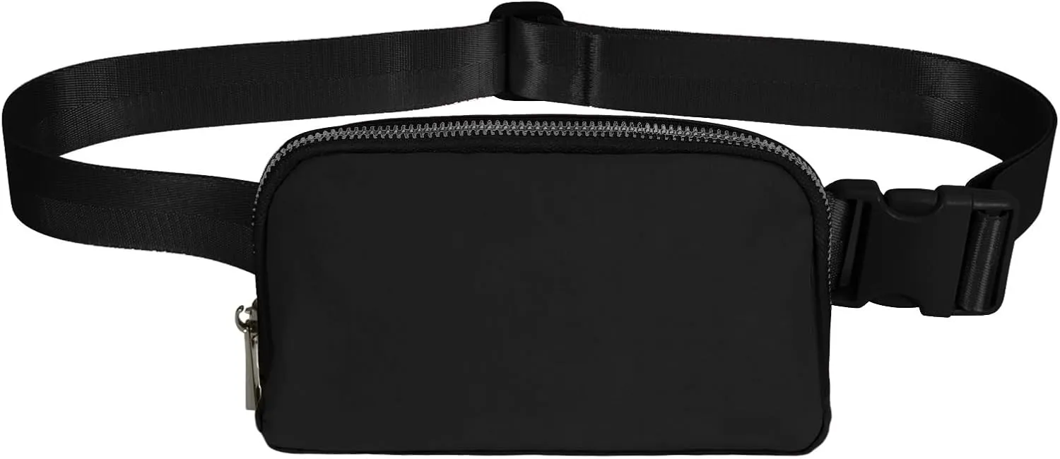 INTINI Everywhere Belt Bag  Small, Slim, and Stylish Mini Crossbody Fanny Pack for Women 50 Inch Waist (S - Black)