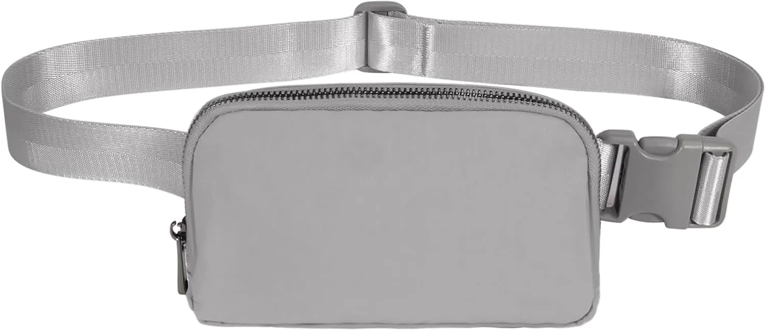INTINI Everywhere Belt Bag  Small, Slim, and Stylish Mini Crossbody Fanny Pack for Women 50 Inch Waist (S - Grey)
