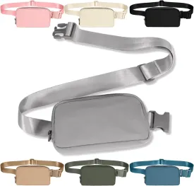INTINI Everywhere Belt Bag  Small, Slim, and Stylish Mini Crossbody Fanny Pack for Women 50 Inch Waist (S - Grey)