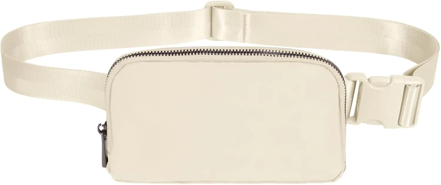 INTINI Everywhere Belt Bag  Small, Slim, and Stylish Mini Crossbody Fanny Pack for Women 50 Inch Waist (S - White)