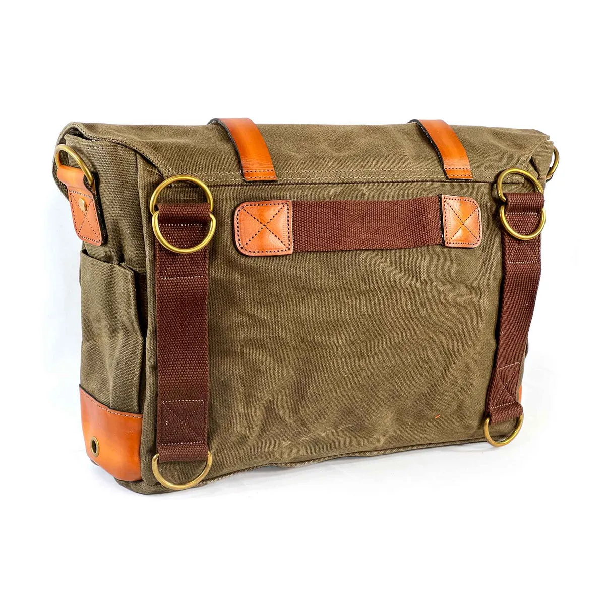 Jack Stillman COMMODORE Waxed Canvas Messenger  Bag -JUNGLE