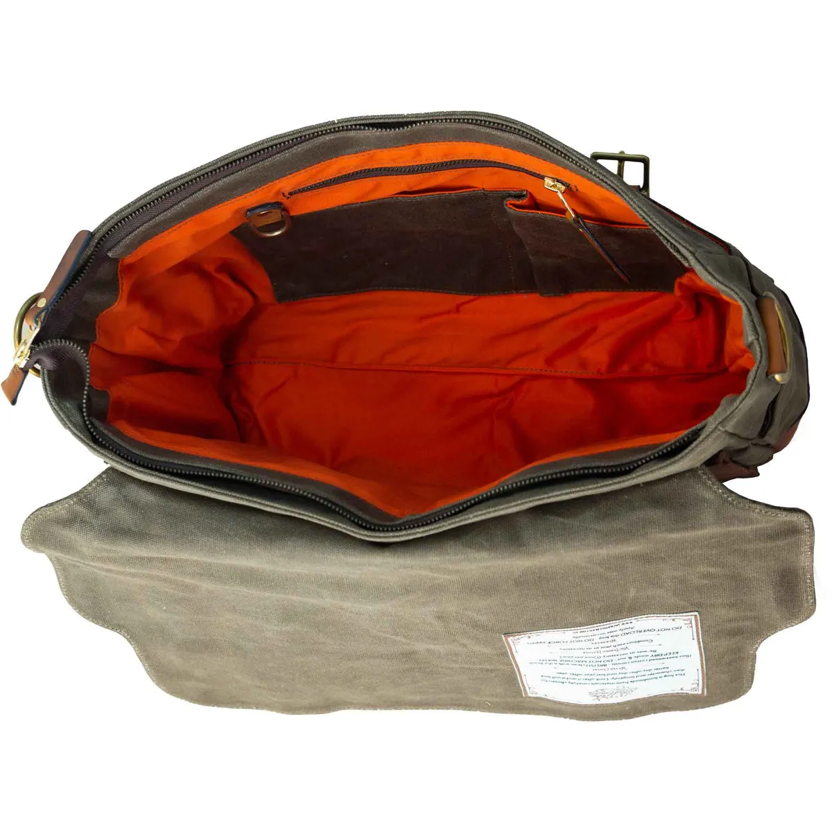 Jack Stillman COMMODORE Waxed Canvas Messenger  Bag -JUNGLE