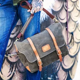 Jack Stillman COMMODORE Waxed Canvas Messenger  Bag -JUNGLE