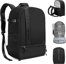 K&F Concept Camera Backpacks for Photographers Travel Bag for Tripod Camera Lence Accessory with laptop compartment and Rain Cover Waterproof Multi-Functional Camera Bags for Dslr Cameras