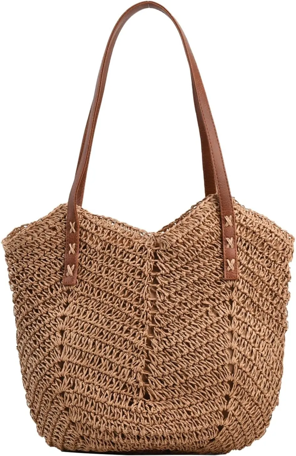 KARRESLY Straw Beach Tote Bag for Women Summer Woven Shoulder Handbags Large Straw Purse