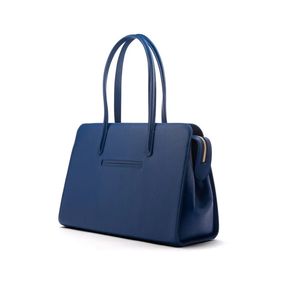 Ladies' Leather 15" Laptop Handbag - Cobalt