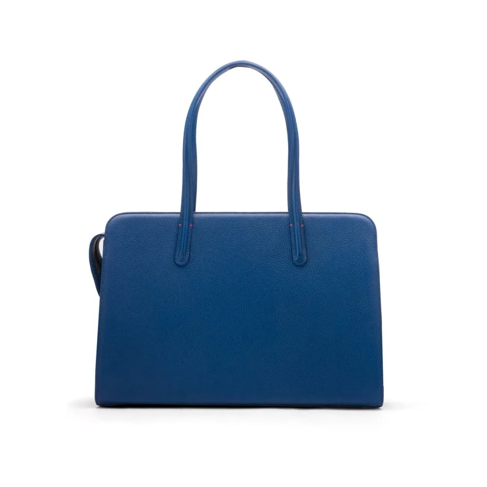 Ladies' Leather 15" Laptop Handbag - Cobalt