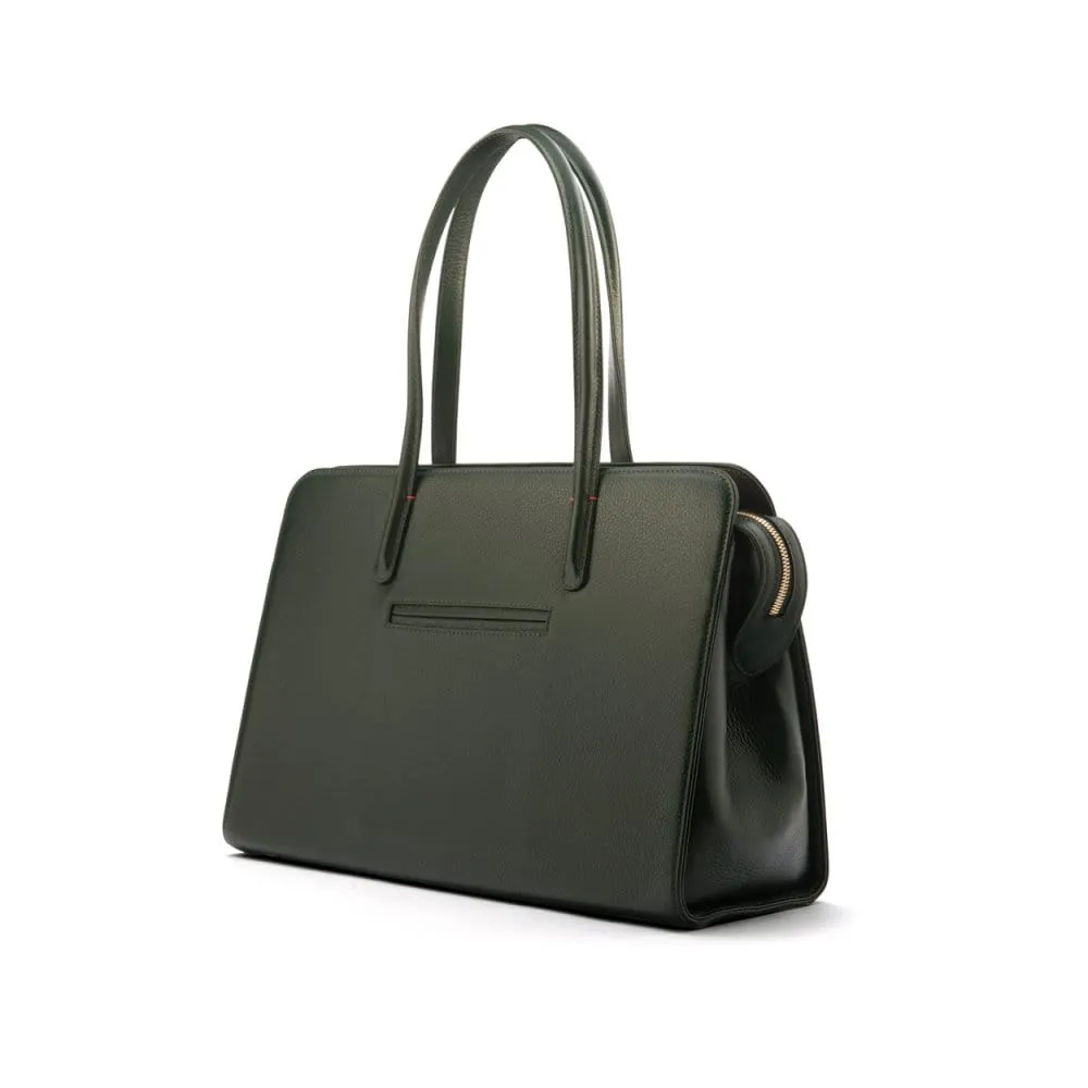 Ladies' Leather 15" Laptop Handbag - Green