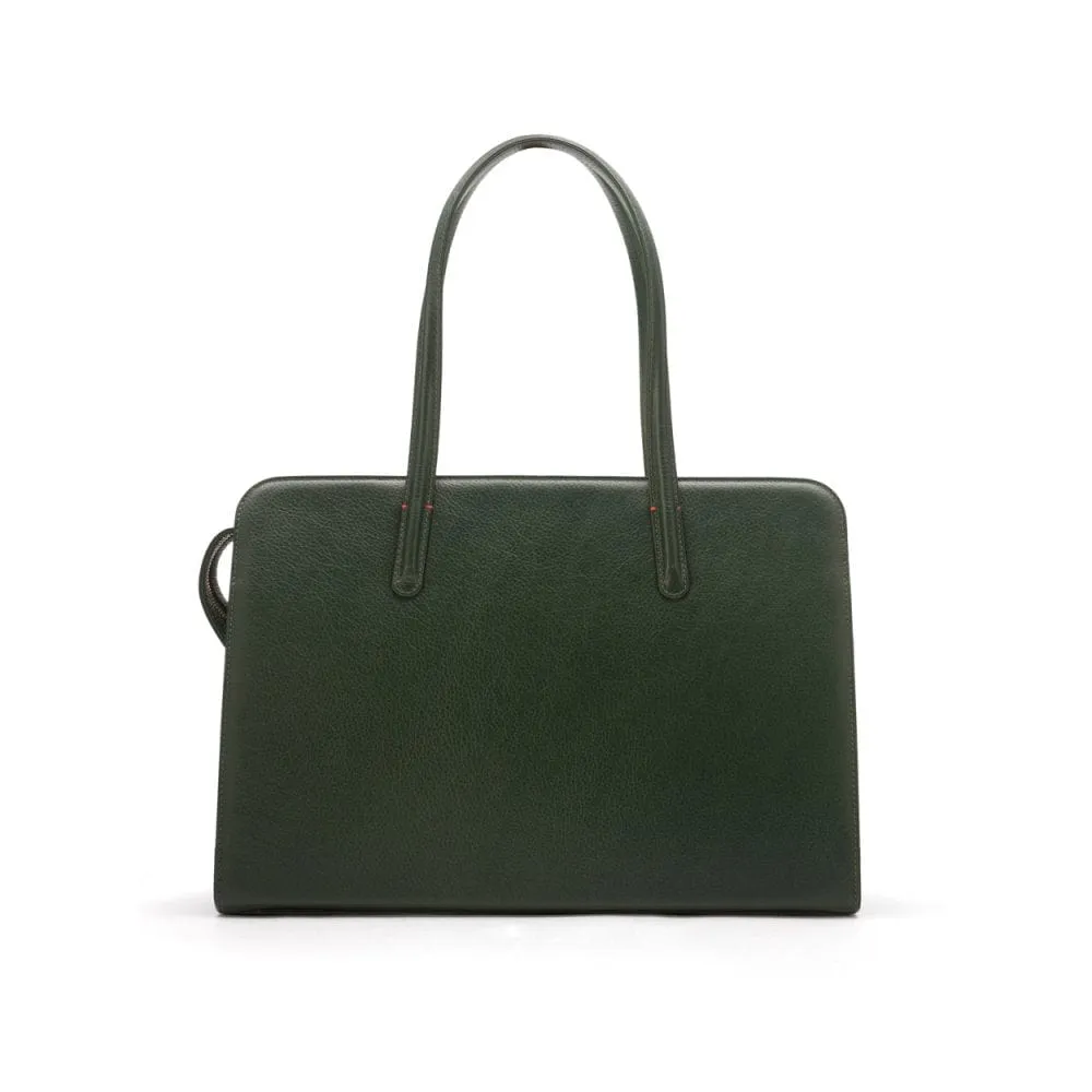 Ladies' Leather 15" Laptop Handbag - Green