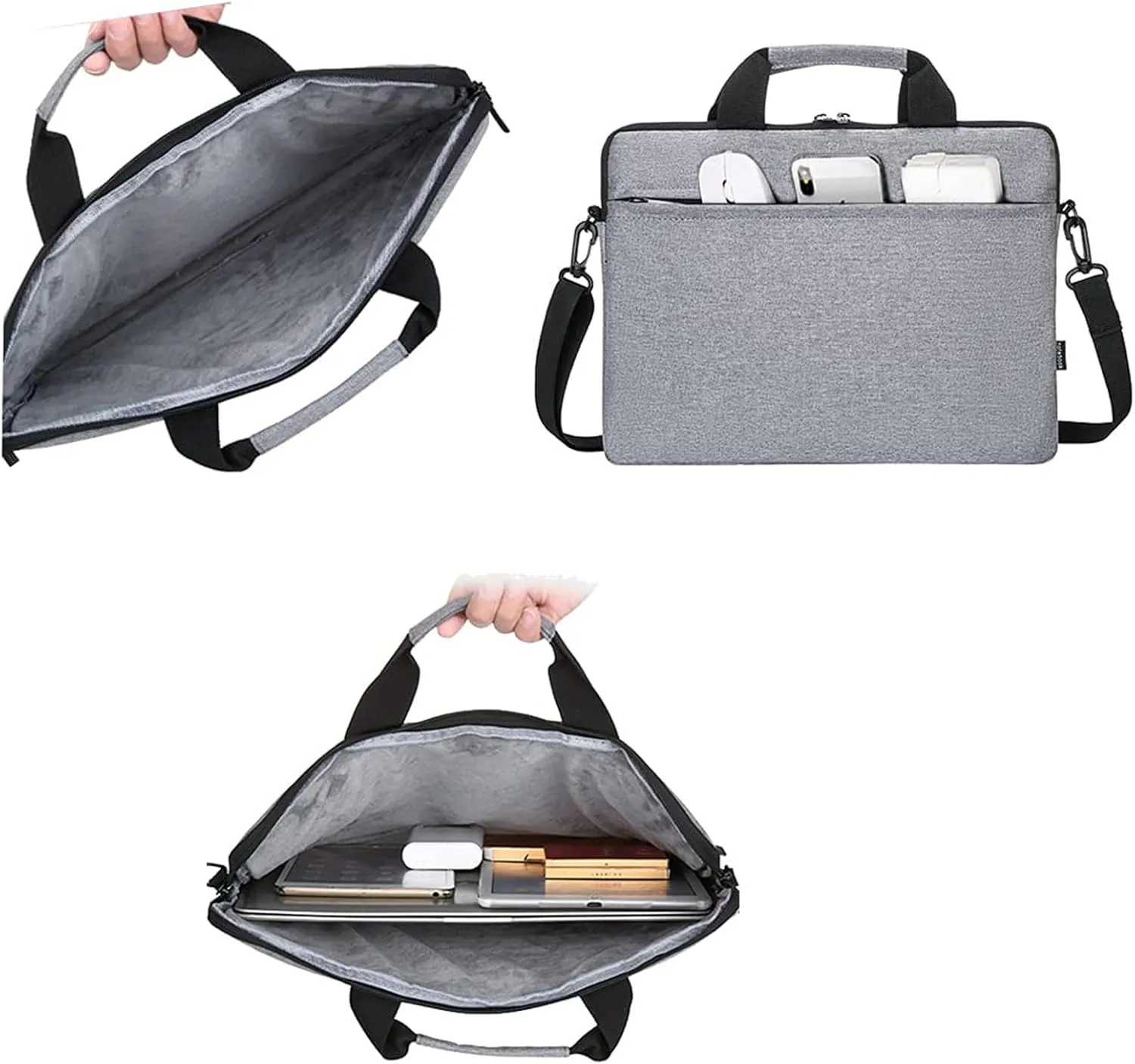 Laptop Bag 15.6 Inch Briefcase, Waterproof Laptop Shoulder Messenger Bag Case Sleeve, Adjustable Shoulder Strap Men Women, Business Travel College-Blue