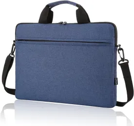 Laptop Bag 15.6 Inch Briefcase, Waterproof Laptop Shoulder Messenger Bag Case Sleeve, Adjustable Shoulder Strap Men Women, Business Travel College-Blue