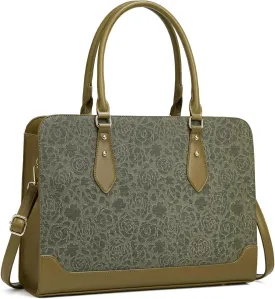 Laptop Bag for Women 15.6 Inch Work Tote Bag for Women,Leather Computer Bags Waterproof Tote Professional Briefcase,Large Capacity Business Office Bag for Work