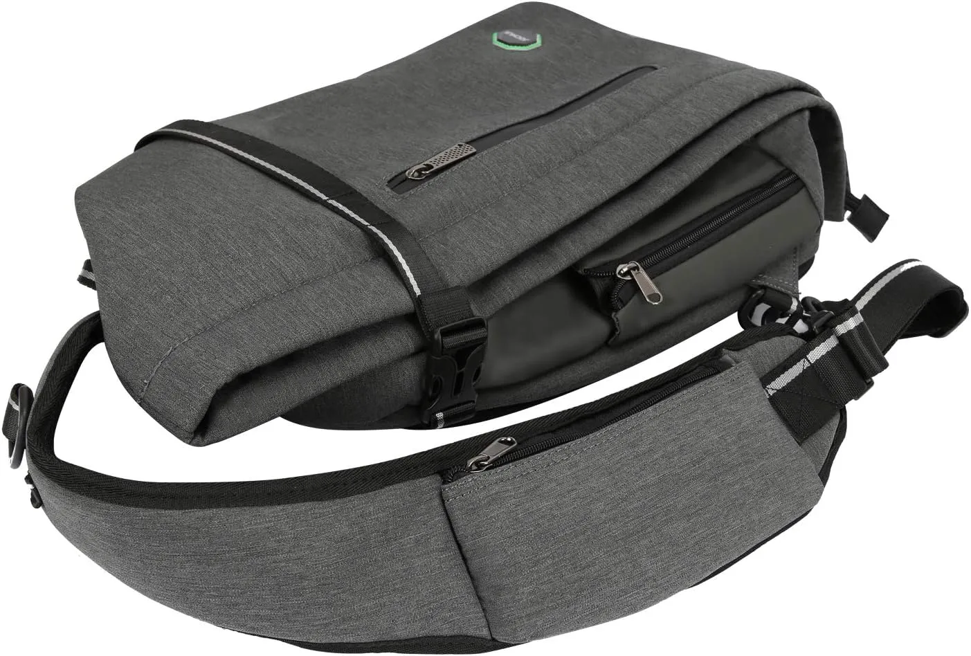 Large Sling Bag Laptop Backpack Cross Body Messenger Bag Shoulder Travel Rucksack (B-Light Gray)