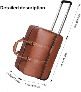 Leathario Leather Luggage travel duffle bag weekend overnight bag rolling suitcase