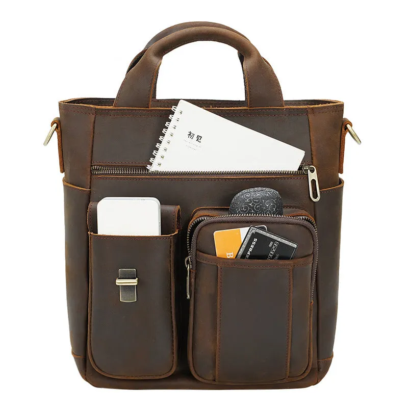 Leather Messenger Bag Vintage Outdoor Portable