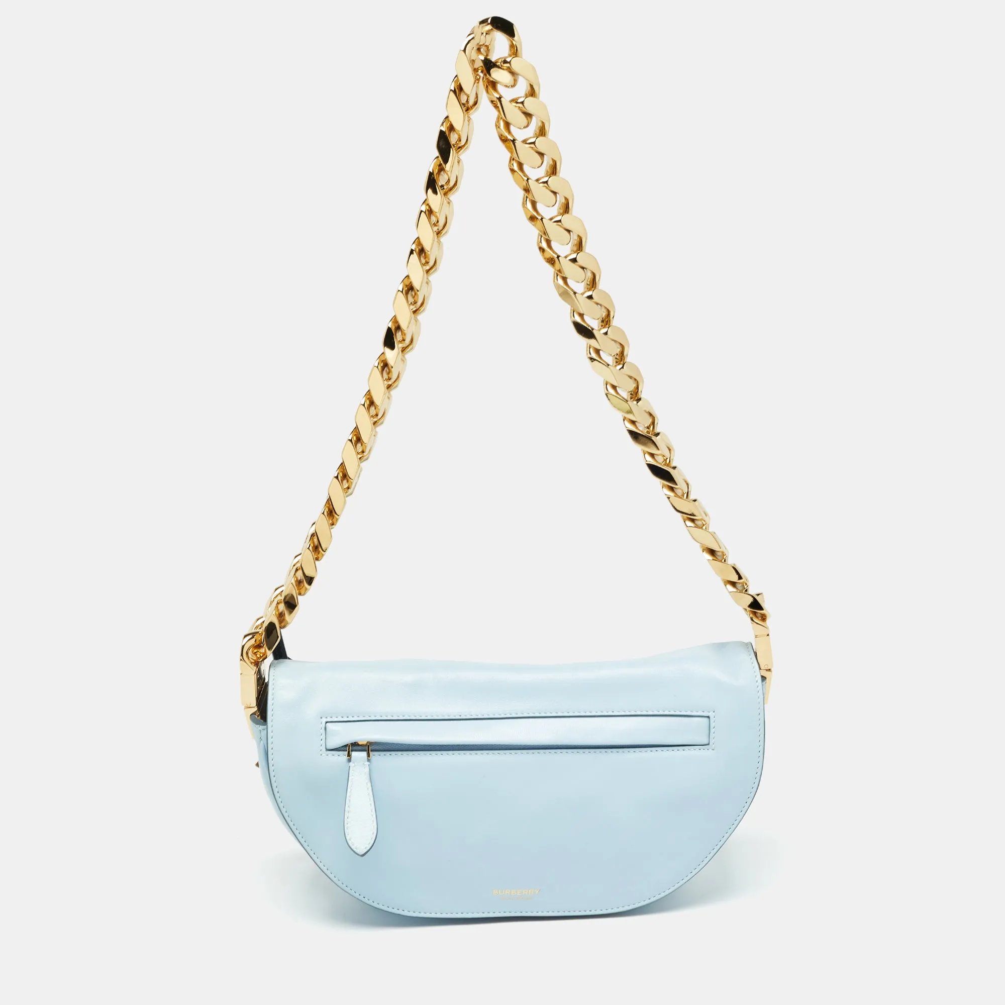 Light Blue Soft Leather Small Olympia Bag