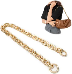 Light Gold Purse Chain, Chunky Chain Strap Replacement for Women Bag, Heavy Duty Handbag Shoulder Strap Accessories (23.6 Inches - Gold)