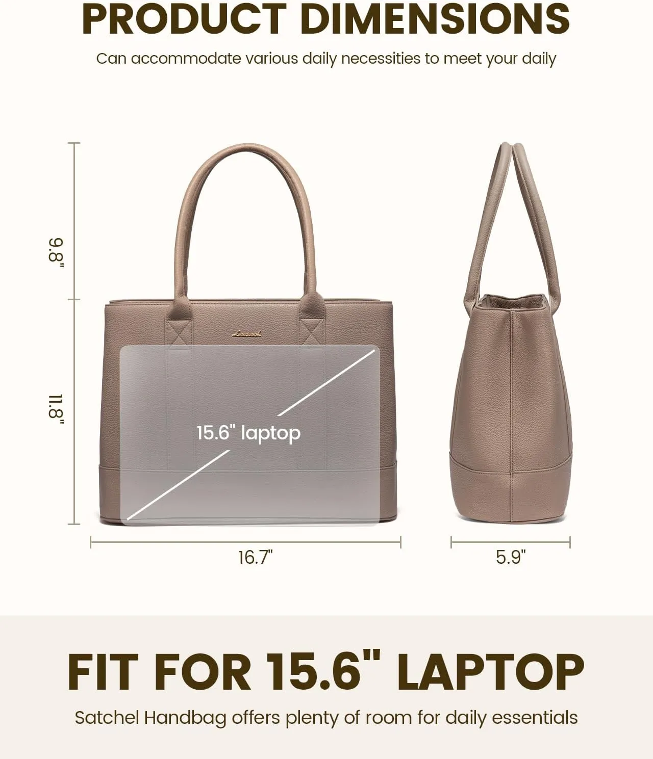 LOVEVOOK Laptop Bag for Women, Computer Work Tote Bag, Large Business Shoulder Handbag for Office, Gift, Travel, Teacher