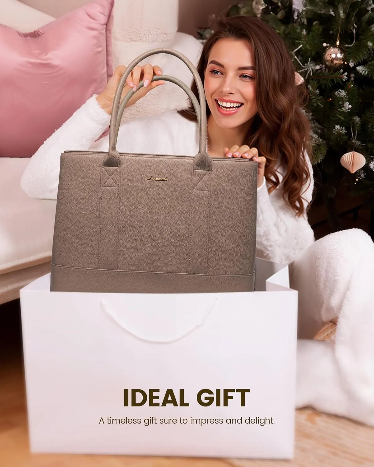 LOVEVOOK Laptop Bag for Women, Computer Work Tote Bag, Large Business Shoulder Handbag for Office, Gift, Travel, Teacher