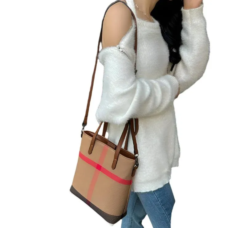 Luxury Cowhide Leather Designer Tote Crossbody & Shoulder Handbag for Women