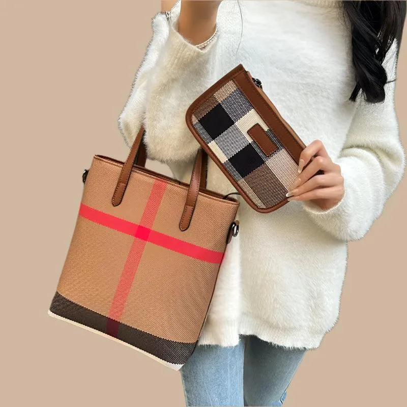 Luxury Cowhide Leather Designer Tote Crossbody & Shoulder Handbag for Women