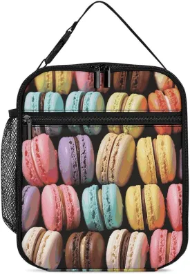 Macaron Biscuit Flavored Pastries Lunch Box Reusable Lunch Bag Leakproof Insulated Thermal Cooler Tote for Women Men Work Office Picnic