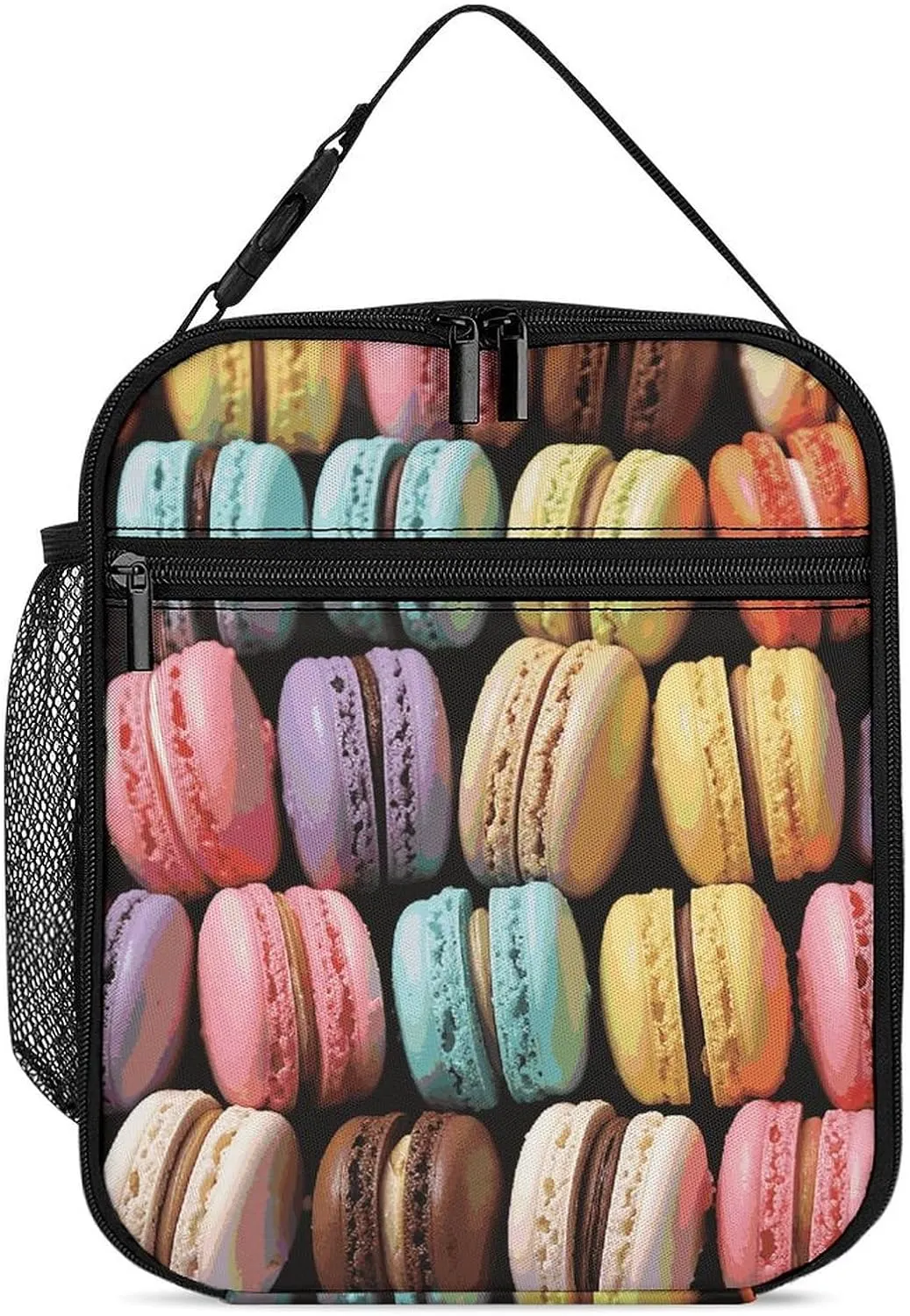 Macaron Biscuit Flavored Pastries Lunch Box Reusable Lunch Bag Leakproof Insulated Thermal Cooler Tote for Women Men Work Office Picnic
