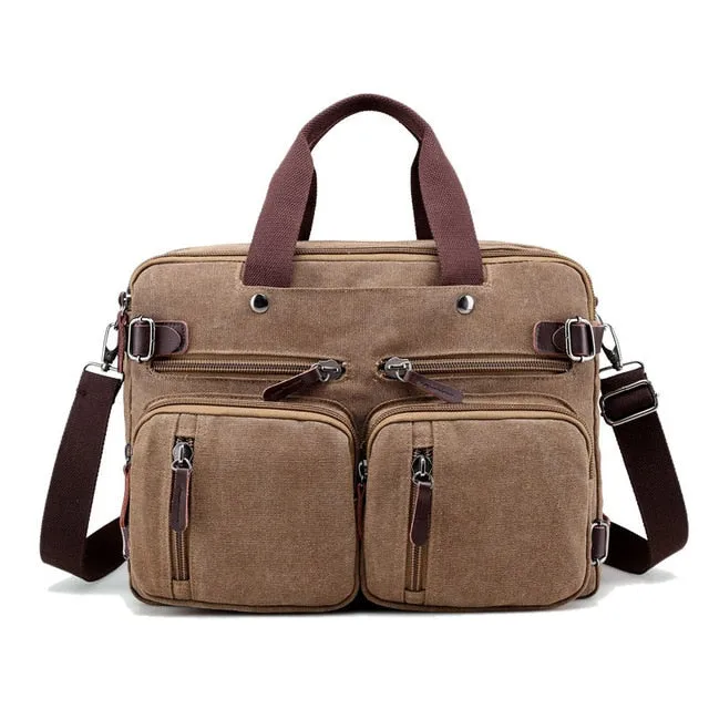 Men Canvas Bag Large Briefcase Travel Suitcase Messenger Shoulder Tote Handbag Big Casual Business Male Laptop Bag