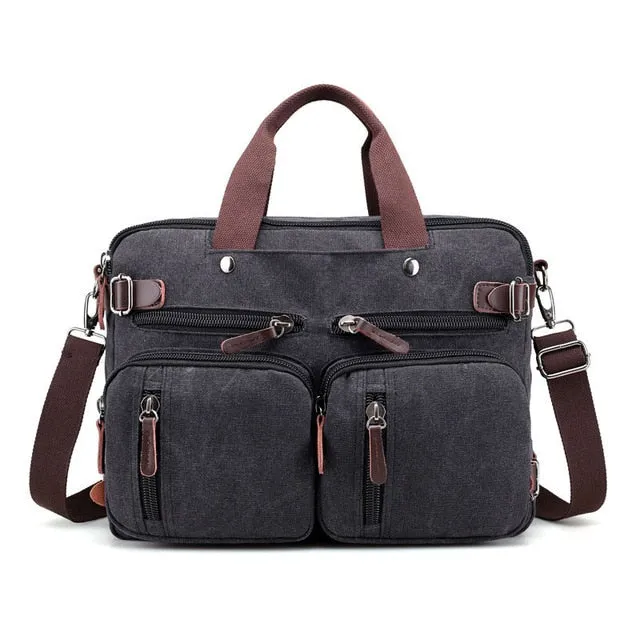 Men Canvas Bag Large Briefcase Travel Suitcase Messenger Shoulder Tote Handbag Big Casual Business Male Laptop Bag