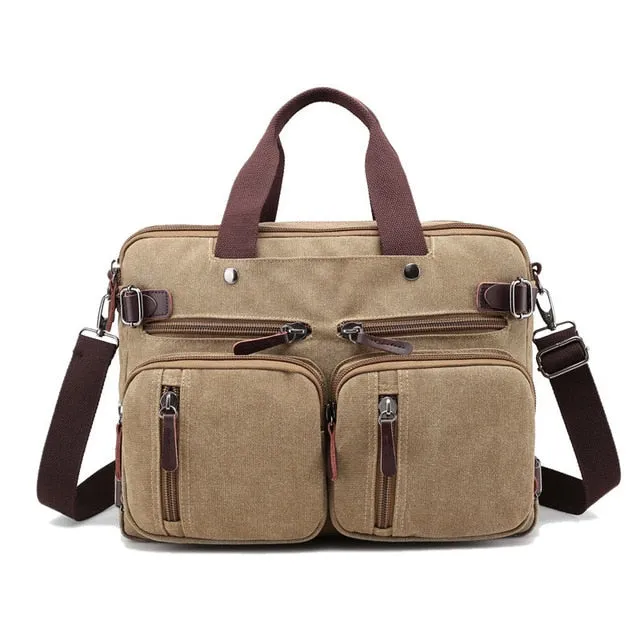 Men Canvas Bag Large Briefcase Travel Suitcase Messenger Shoulder Tote Handbag Big Casual Business Male Laptop Bag