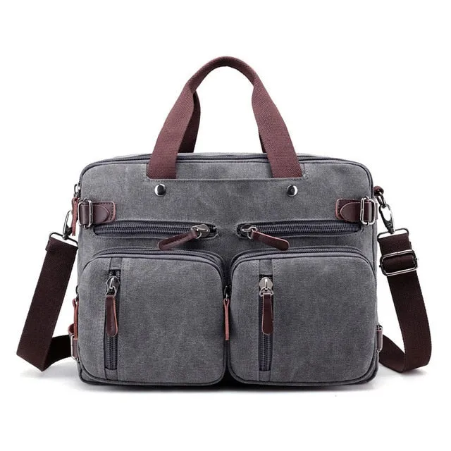 Men Canvas Bag Large Briefcase Travel Suitcase Messenger Shoulder Tote Handbag Big Casual Business Male Laptop Bag