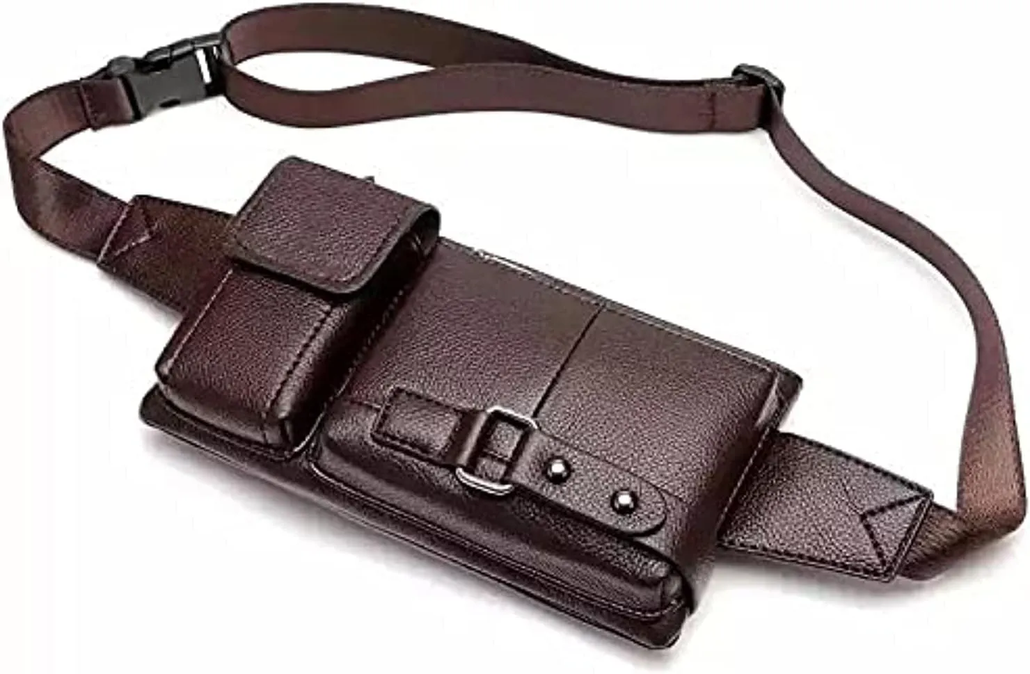 Men's Leather Sling Bag,Chest Shoulder Backpack, Water waterproof Crossbody Bag