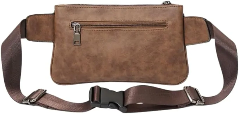 Men's Leather Sling Bag,Chest Shoulder Backpack, Water waterproof Crossbody Bag