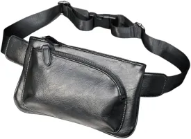 Men's Leather Sling Bag,Chest Shoulder Backpack, Water waterproof Crossbody Bag