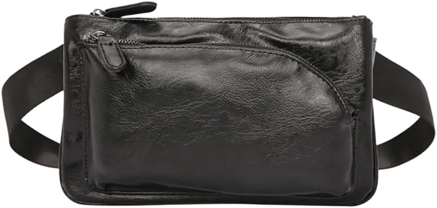 Men's Leather Sling Bag,Chest Shoulder Backpack, Water waterproof Crossbody Bag
