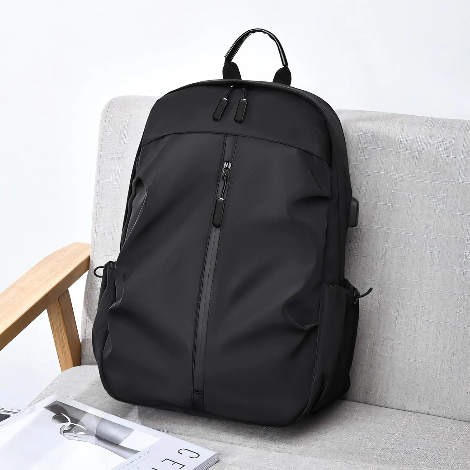 Mens travel Backpack Durable Water-Resistant Pack with Laptop Sleeve, Classic Backpack (Black)