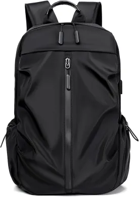 Mens travel Backpack Durable Water-Resistant Pack with Laptop Sleeve, Classic Backpack (Black)