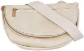 Modern Chic Crossbody Bags for Women - The Holly Foldover Crossbody Bag, Vegan Leather Belt Bag with Zipper Pockets - Eggshell Cream