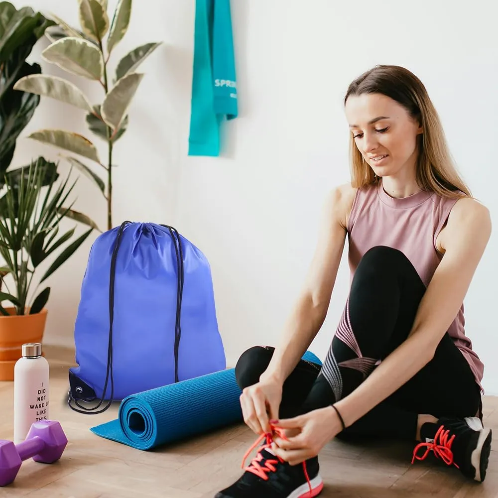 multi functional drawstring bag Bulk,drawstring backpack, 20 Pcs Draw String Bags, Cinch Bag essential for gym travel, nunisex, loose and portable (20, Blue)