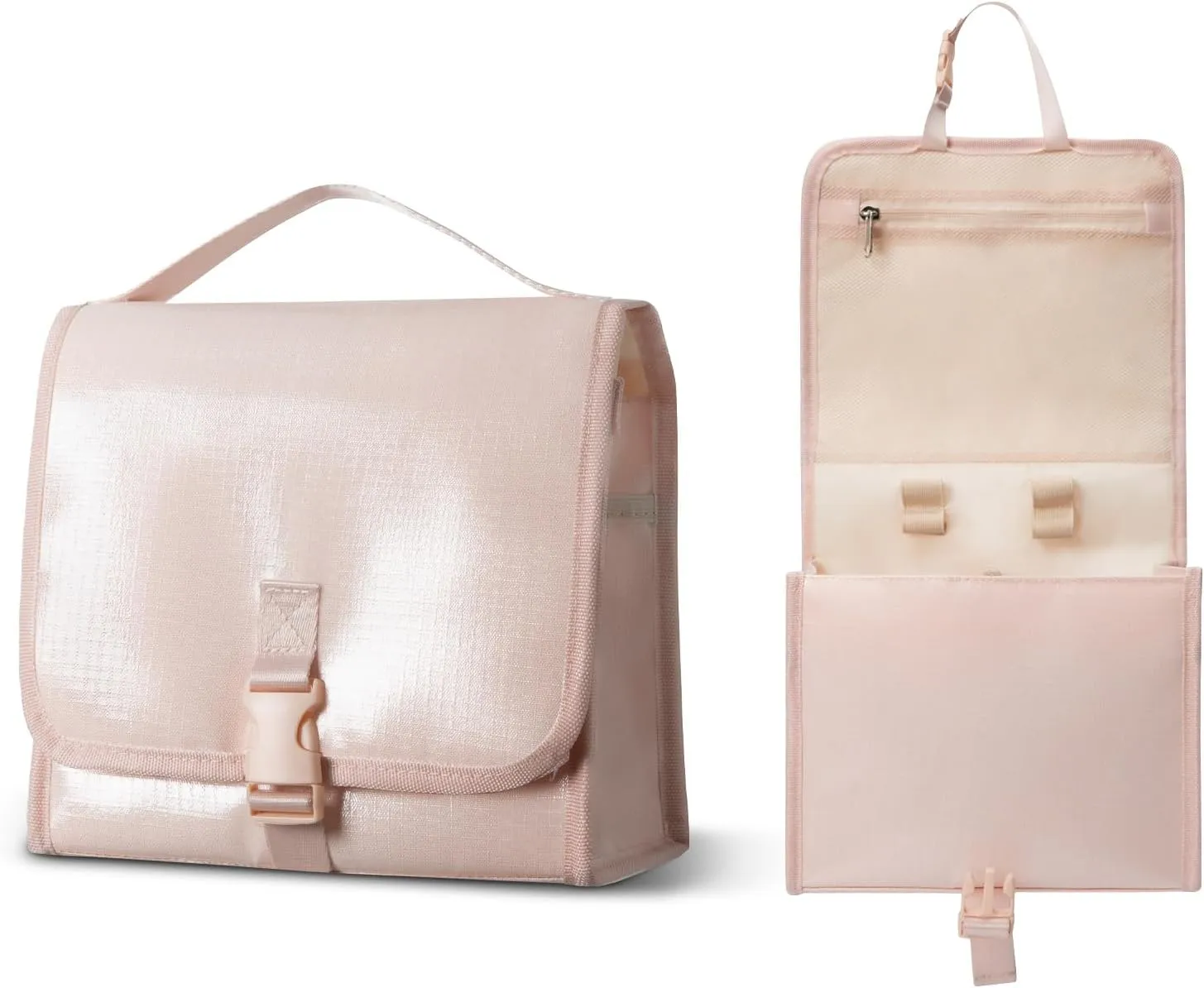 Mum's memory Large-Capacity Hanging Toiletry Bag  Water-Resistant Travel Makeup Bag with Multiple Compartments for Shampoo, Conditioner, Skincare, Makeup Brushes, and Toiletries