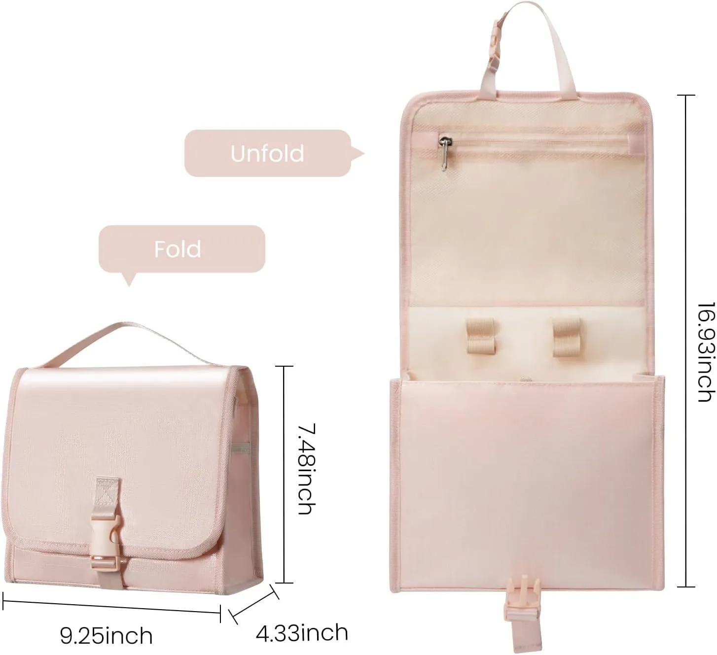 Mum's memory Large-Capacity Hanging Toiletry Bag  Water-Resistant Travel Makeup Bag with Multiple Compartments for Shampoo, Conditioner, Skincare, Makeup Brushes, and Toiletries