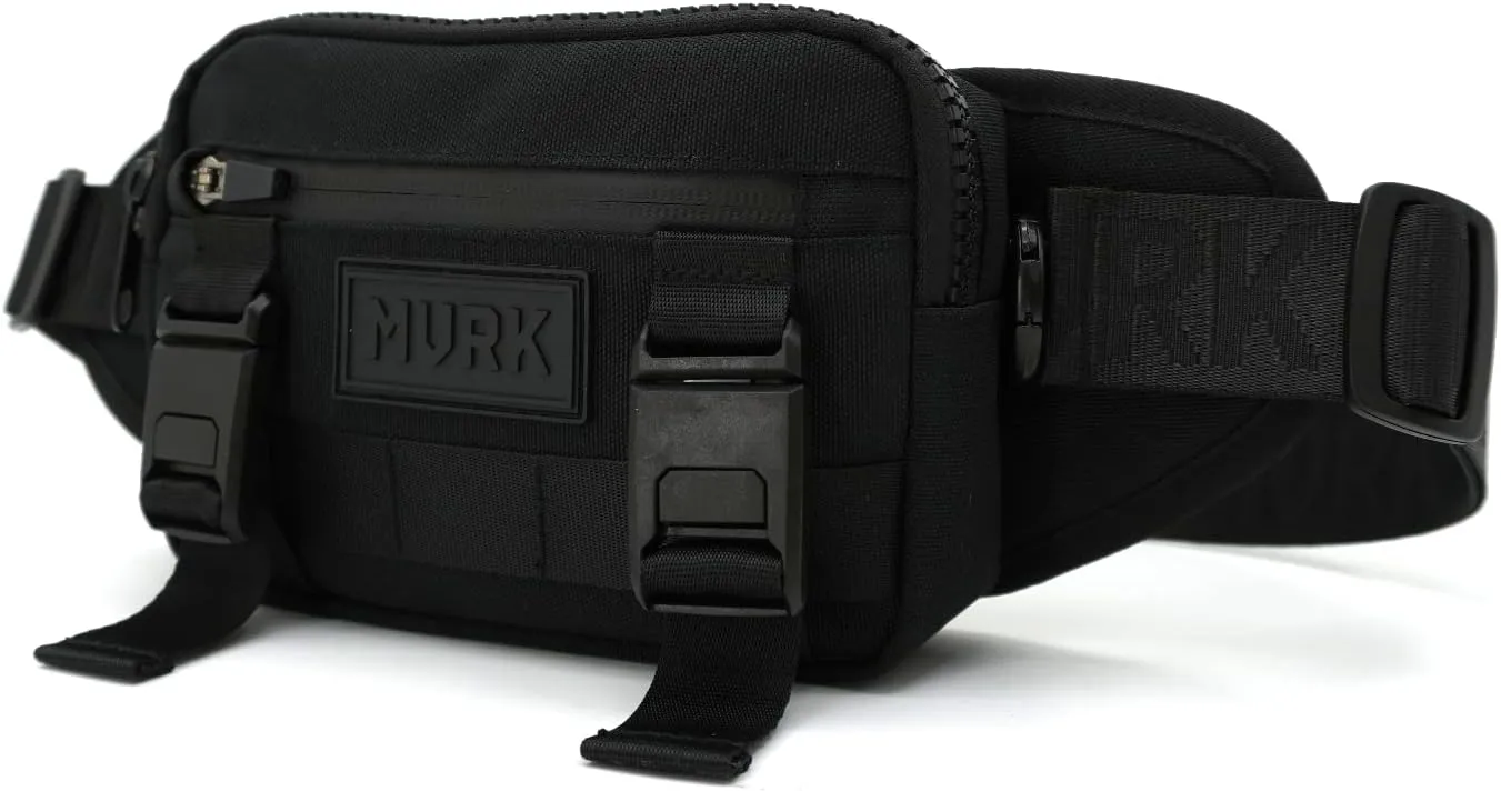 MVRK Gym Fanny Pack for Men & Women Unisex Waist Bag Pack - Waterproof Crossbody Bag - Black (BLACK)